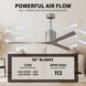 Atlas Molly 56 inch Brushed Nickel with Old Oak Tone Blades Ceiling Fan