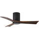 Atlas Irene-3HLK 42 inch Matte Black with Walnut Tone Blades Ceiling Mount Paddle Fan, Flush Mounted