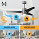 Atlas Super Janet 42 inch Brushed Nickel with Matte Black Blades Ceiling Fan, Atlas