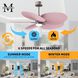 Atlas Alessandra TROPICAL - LK 48 inch Brushed Nickel with Light Pink Blades Ceiling Fan