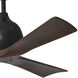 Atlas Irene-3 52 inch Matte Black with Walnut Tone Blades Ceiling Fan, Paddle Fan