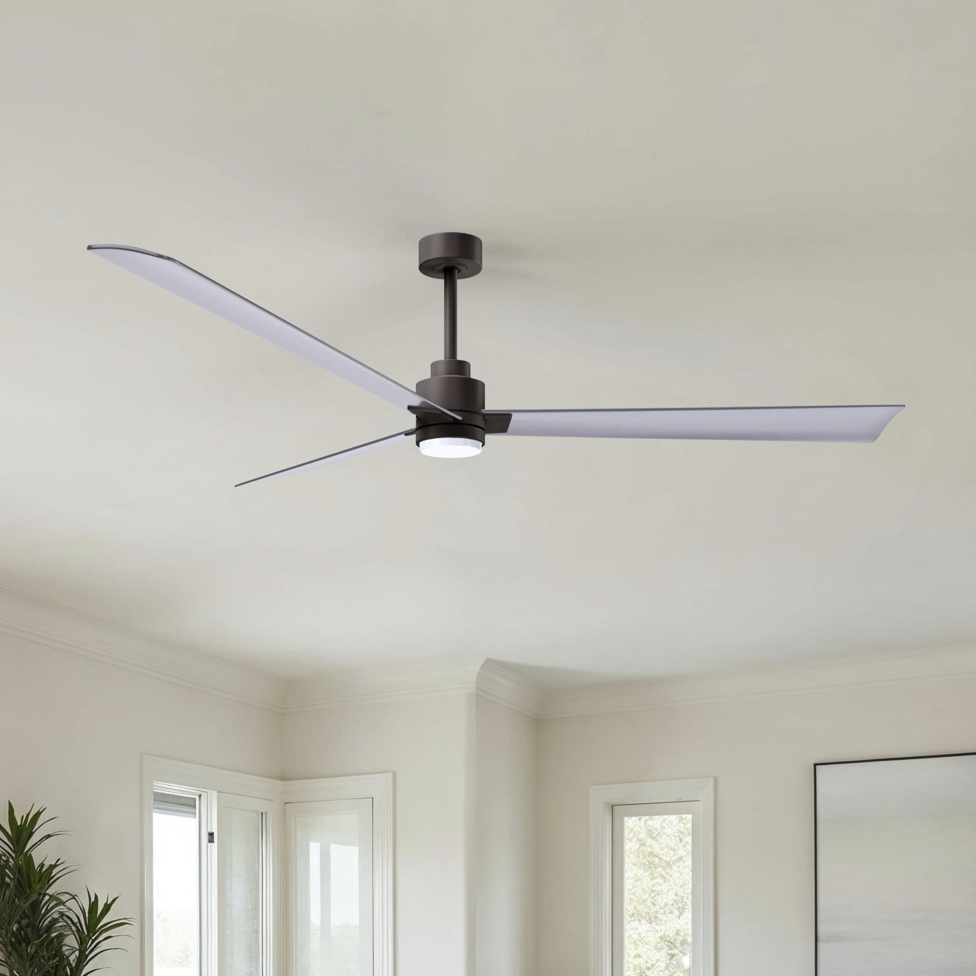 Atlas Alessandra - LK 72 inch Textured Bronze with Brushed Nickel Blades Ceiling Fan