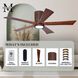 Atlas Irene-5HLK 52 inch Walnut Tone Ceiling Mount Paddle Fan, Flush Mounted