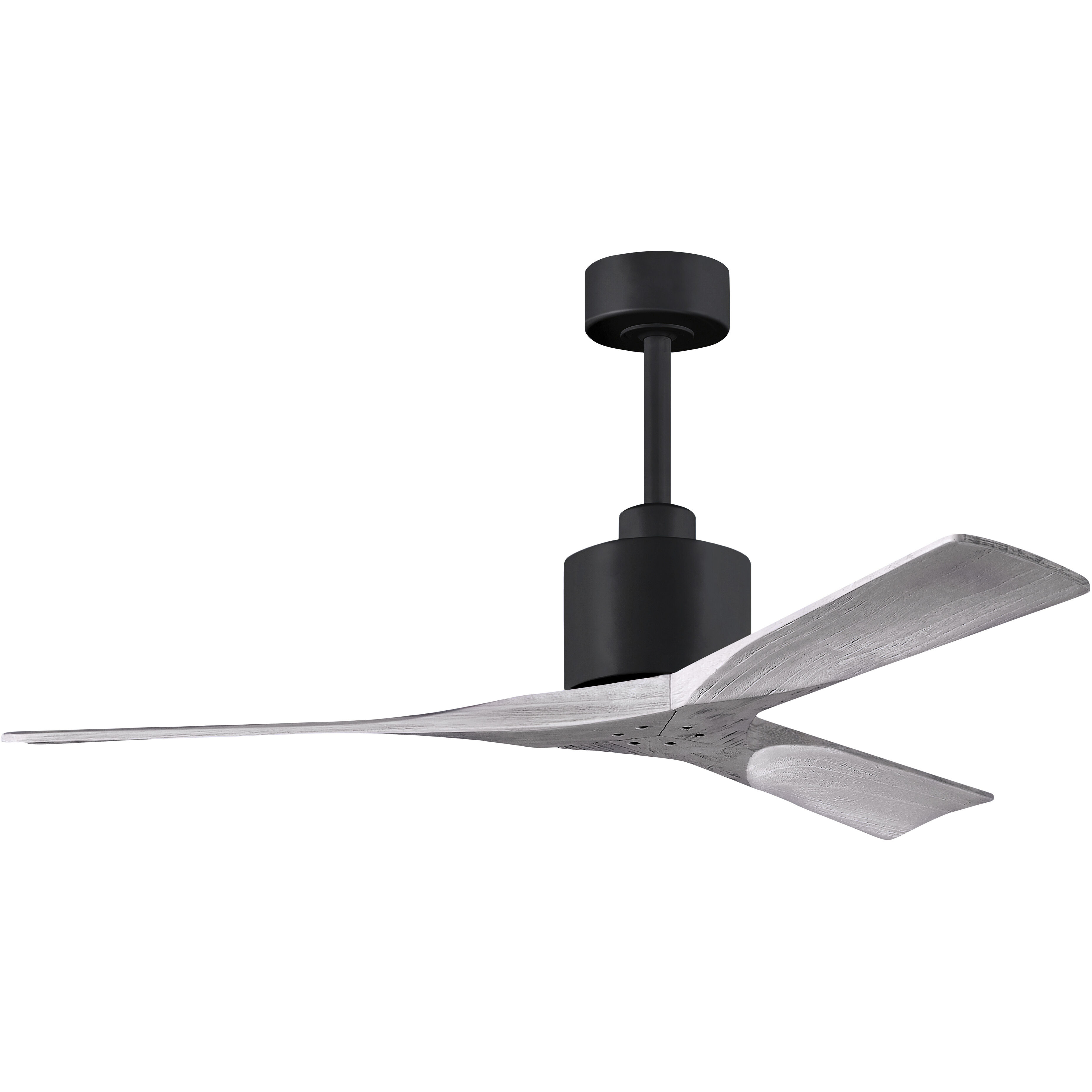 Atlas Nan 52 inch Matte Black with Barn Wood Tone Blades Ceiling Fan