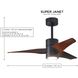 Atlas Super Janet 42 inch Brushed Nickel with Matte Black Blades Ceiling Fan, Atlas