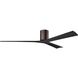Atlas Irene-3H 72 inch Brushed Bronze with Matte Black Blades Ceiling Fan