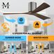 Atlas Irene-3H 72 inch Brushed Pewter with Walnut Tone Blades Ceiling Fan