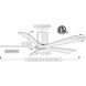 Atlas Irene-5H 60 inch Gloss White with Matte White Blades Ceiling Fan, Flush Mounted