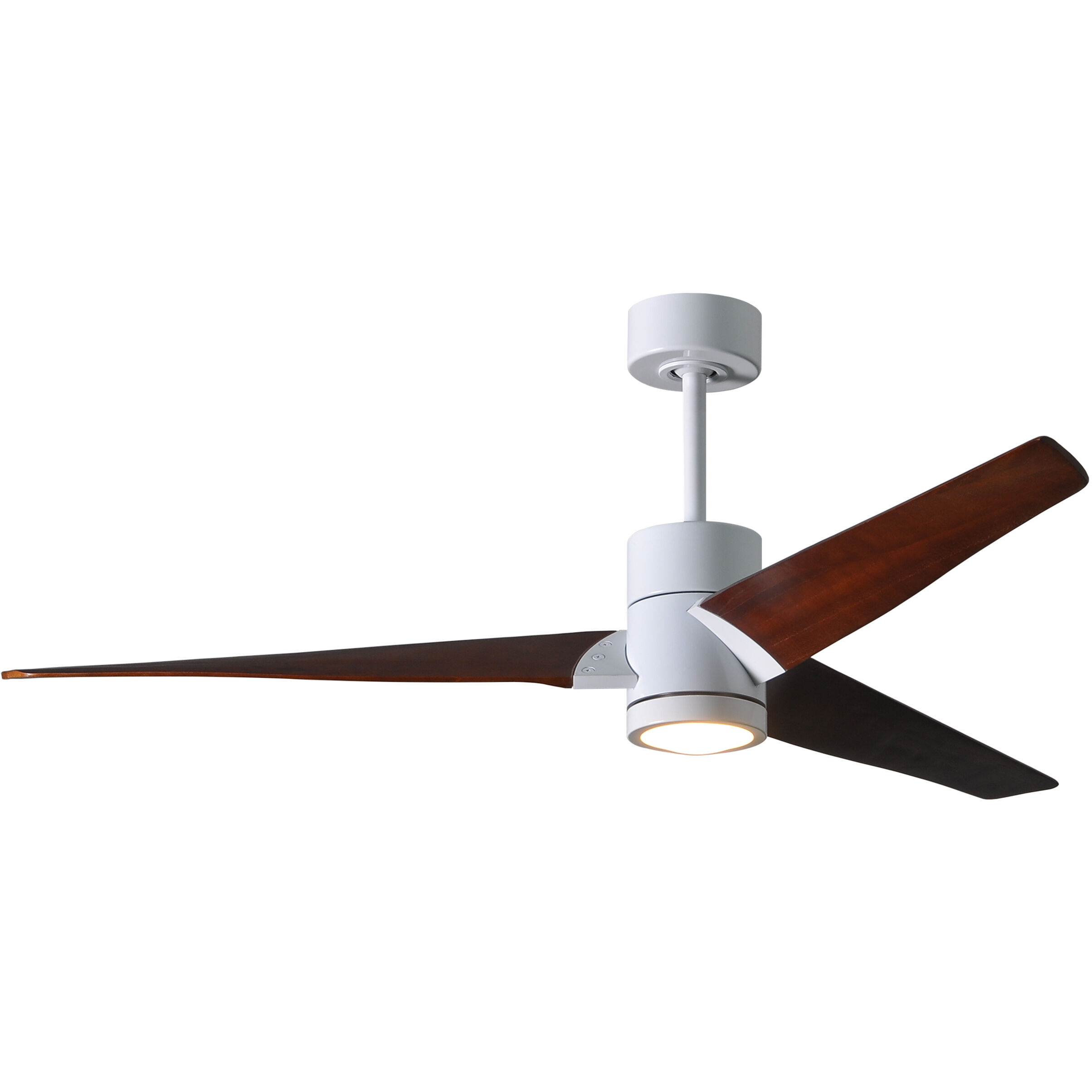Atlas Super Janet 60 inch Gloss White with Walnut Tone Blades Ceiling Fan, Paddle Fan