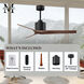 Atlas Mollywood 60 inch Matte Black with Walnut Tone Blades Ceiling Fan, Atlas