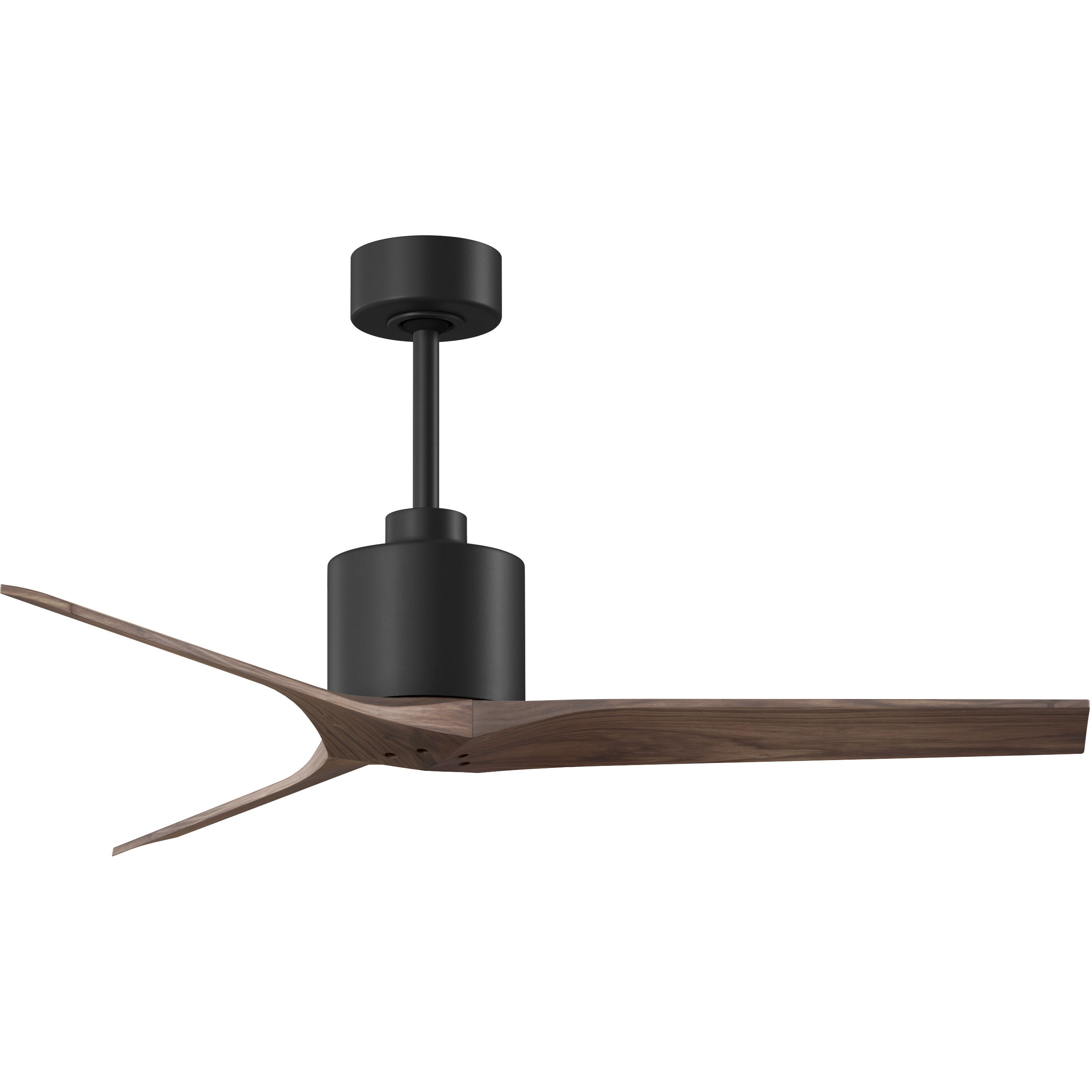 Atlas Mollywood 60 inch Matte Black with Walnut Tone Blades Ceiling Fan, Atlas