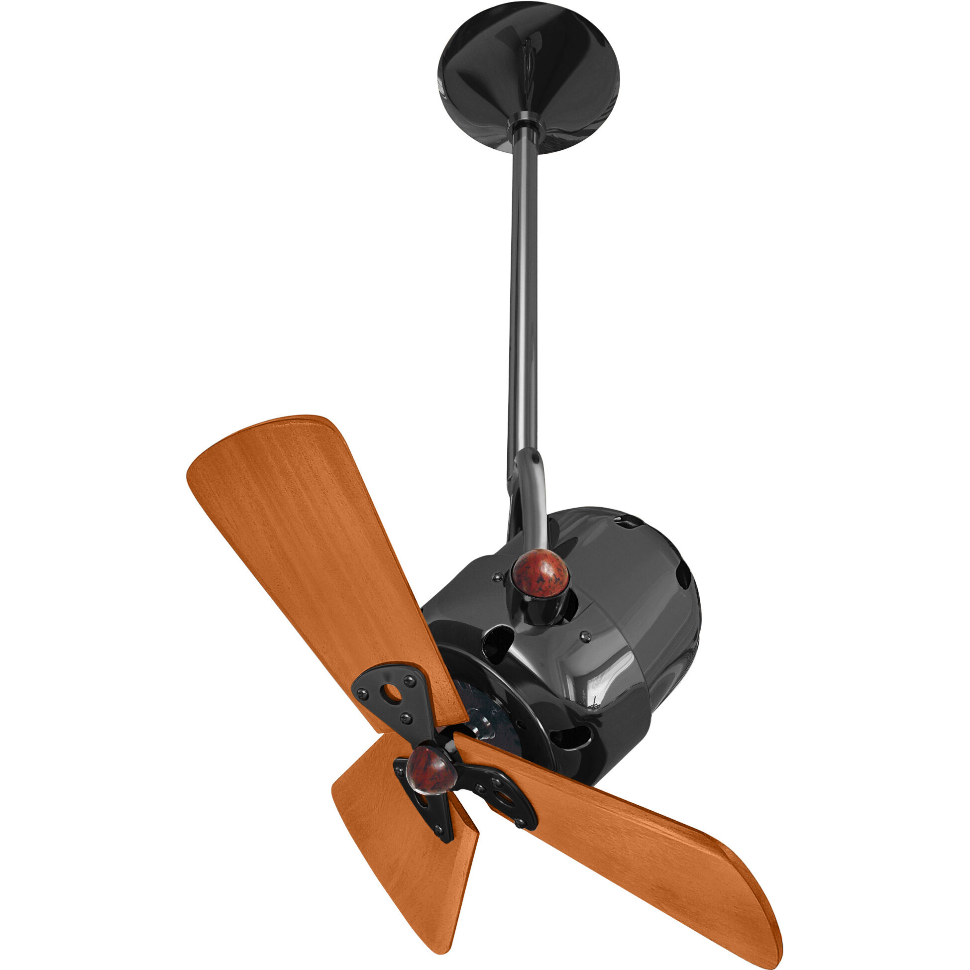 Matthews-Gerbar Bianca Direcional 16 inch Black Nickel with Solid Mahogany Wood Blades Directional Ceiling Fan