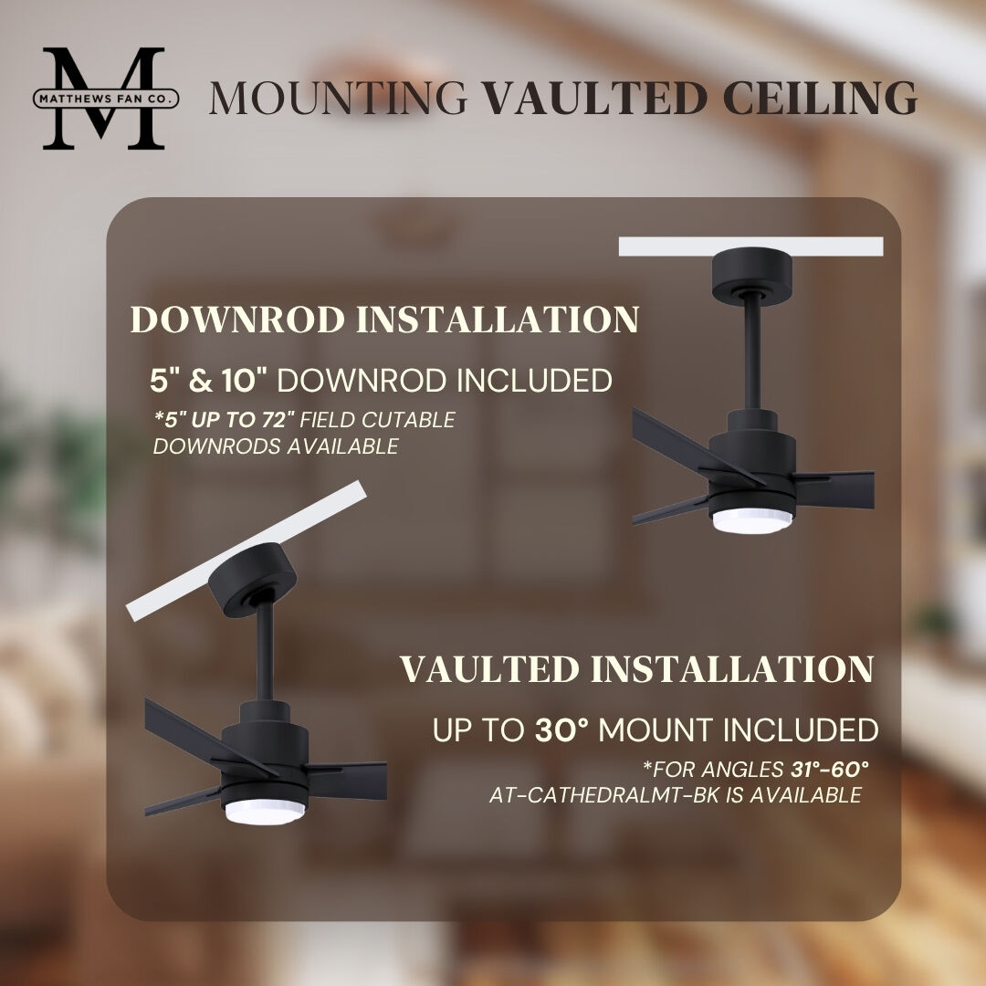 Atlas Alessandra - LK 56 inch Matte Black Ceiling Fan