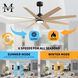 Atlas Ariella-LK 64 inch Matte Black with Light Maple Tone Blades Ceiling Fan