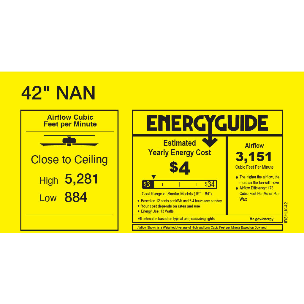 Atlas Nan 42 inch Matte Black with Light Maple Tone Blades Ceiling Fan