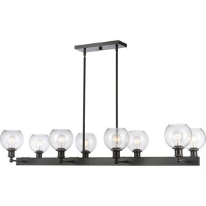 Ballston Concord 8 Light 48 inch Matte Black Chandelier Ceiling Light in Seedy Glass