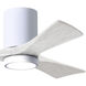 Atlas Irene-3HLK 42 inch Gloss White with Matte White Blades Ceiling Fan, Flush Mounted