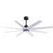 Atlas Ariella - LK 64 inch Matte Black with Matte White Blades Ceiling Fan