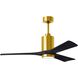 Atlas Patricia-3 52 inch Brushed Brass with Matte Black Blades Ceiling Fan