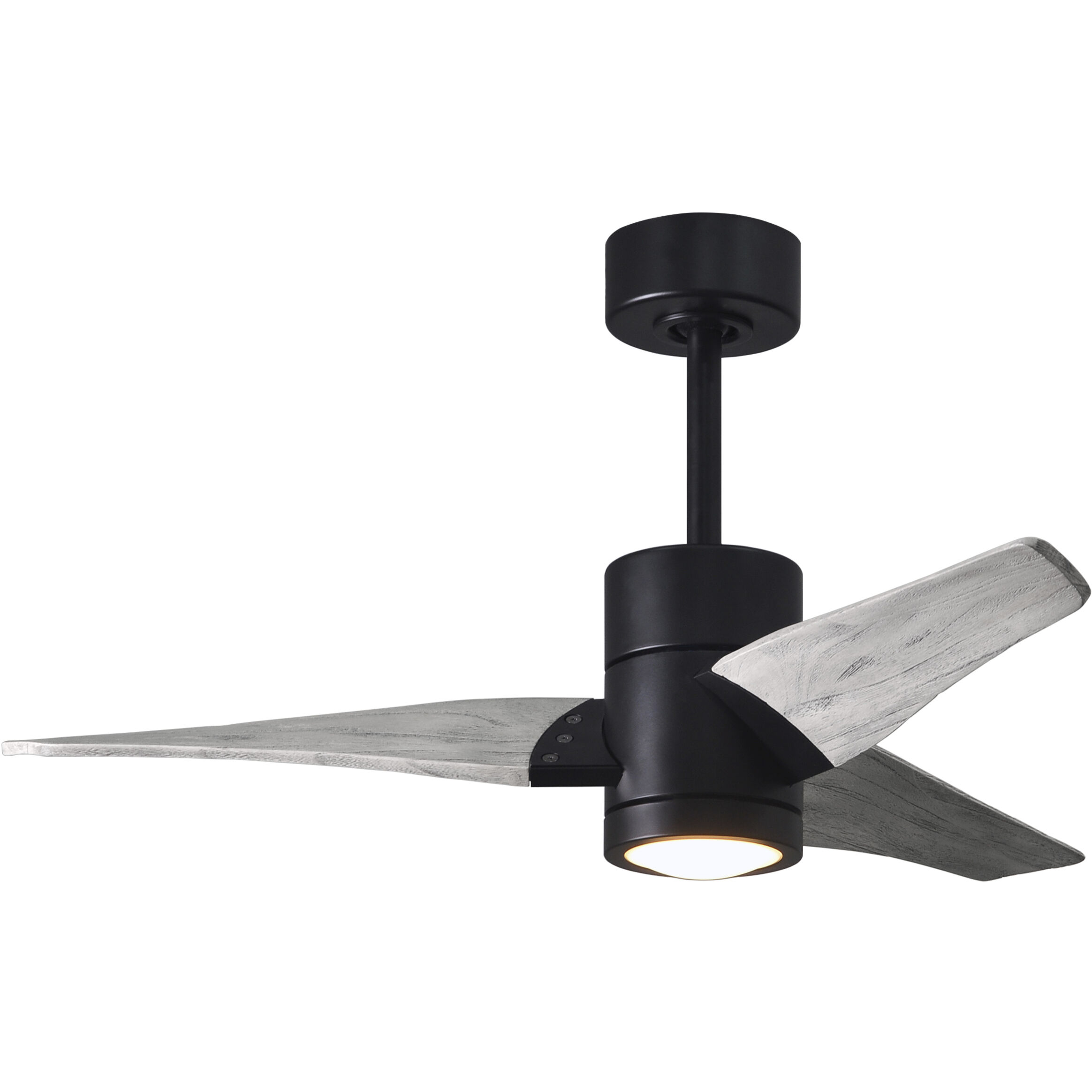 Atlas Super Janet 42 inch Matte Black with Barn Wood Tone Blades Ceiling Fan, Paddle Fan