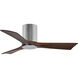 Atlas Irene-3HLK 42 inch Polished Chrome with Walnut Tone Blades Ceiling Mount Paddle Fan, Flush Mounted