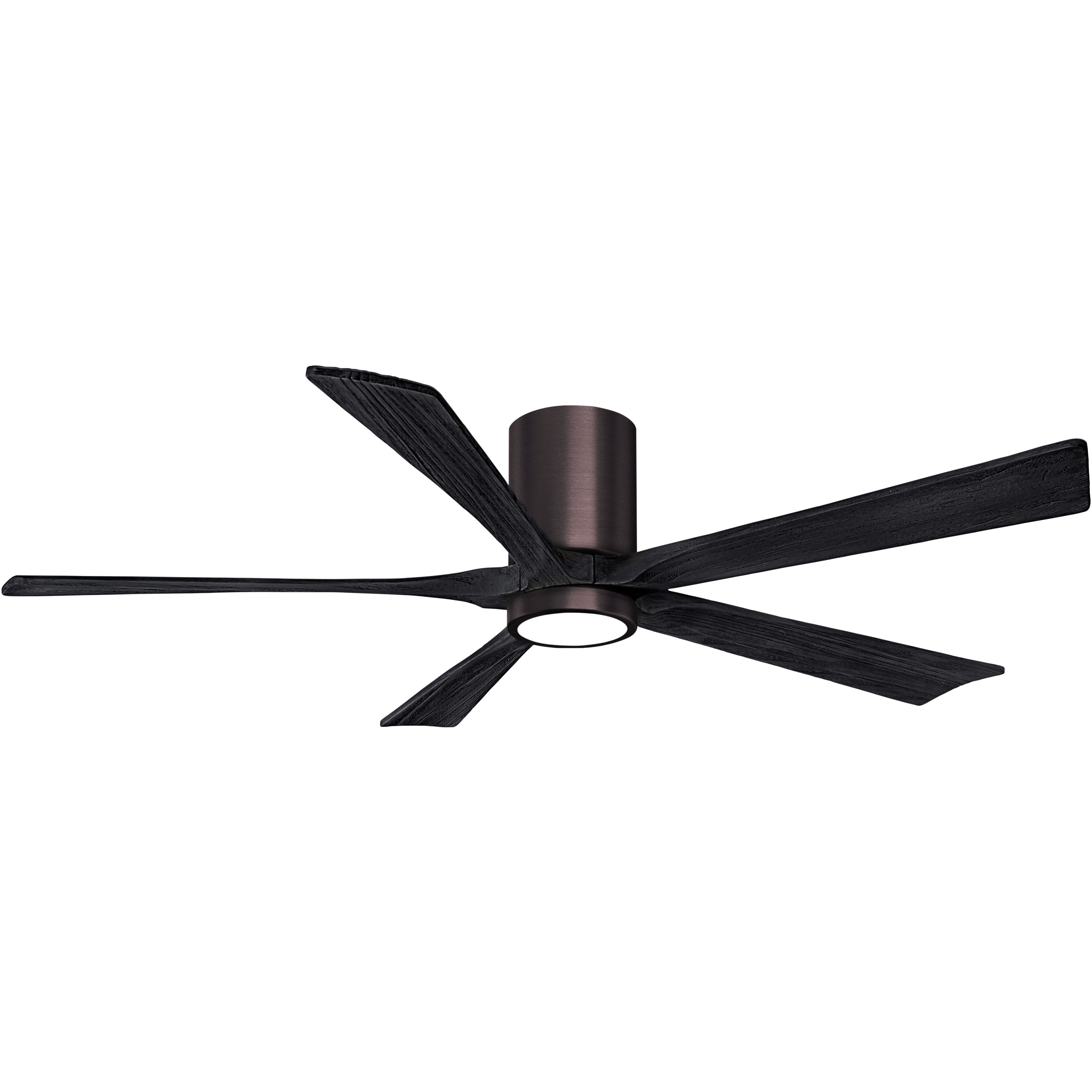 Atlas Irene-5HLK 60 inch Brushed Bronze with Matte Black Blades Flush Mount Paddle Fan, Flush Mounted