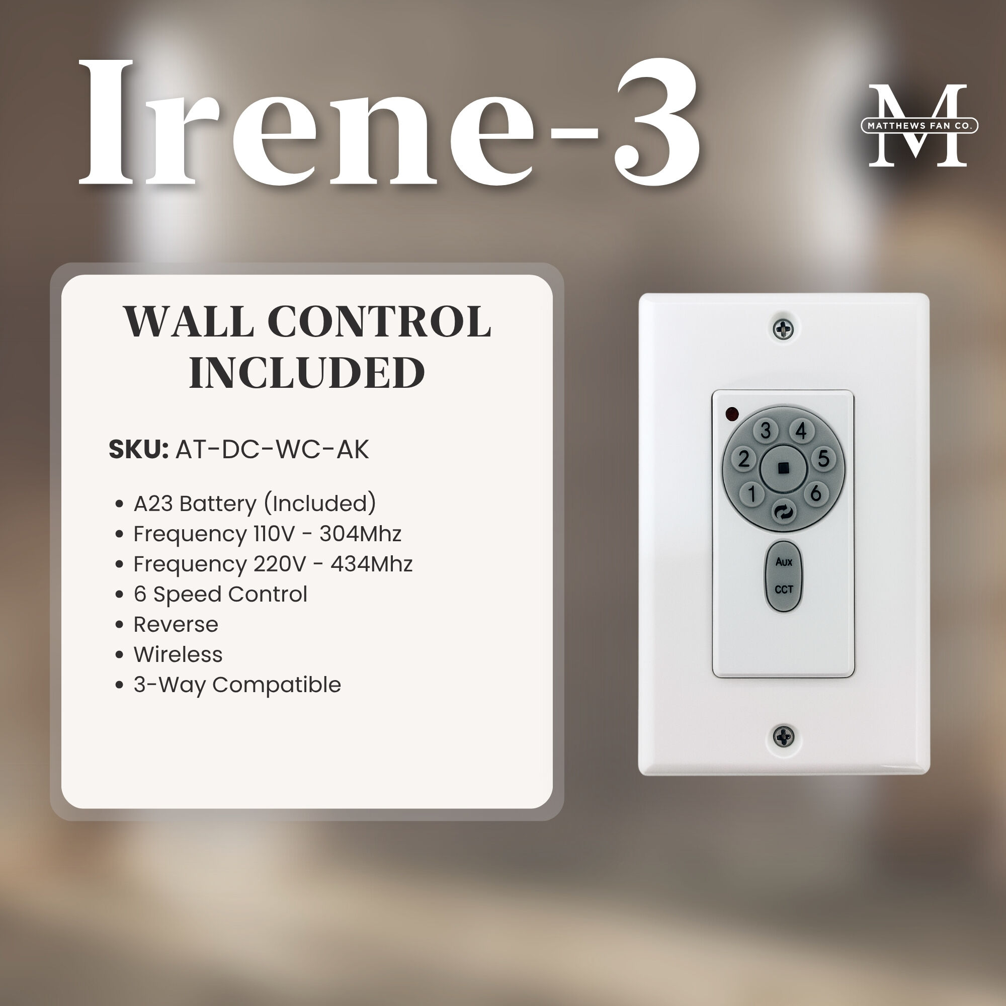 Atlas Irene-3 60 inch Textured Bronze with Matte Black Blades Paddle Fan, Atlas