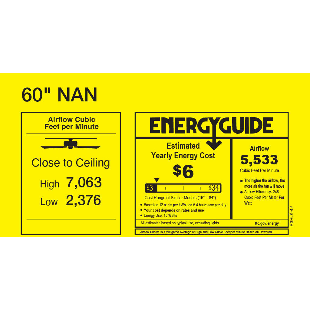 Atlas Nan 60 inch Matte Black with Barn Wood Tone Blades Ceiling Fan