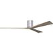 Atlas Irene-3H 72 inch Brushed Nickel with Gray Ash Tone Blades Ceiling Fan