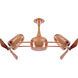 Matthews-Gerbar Duplo-Dinamico 36 inch Polished Copper with Mahogany Blades Ceiling Fan, Matthews-Gerbar