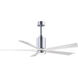 Atlas Patricia-5 60 inch Polished Chrome with Matte White Blades Ceiling Fan, Atlas