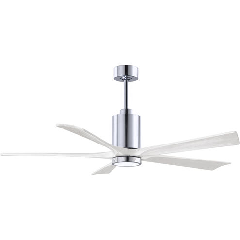 Atlas Patricia-5 60 inch Polished Chrome with Matte White Blades Ceiling Fan, Atlas