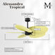 Atlas Alessandra Tropical 48 inch Matte Black with Light Yellow Blades Ceiling Fan