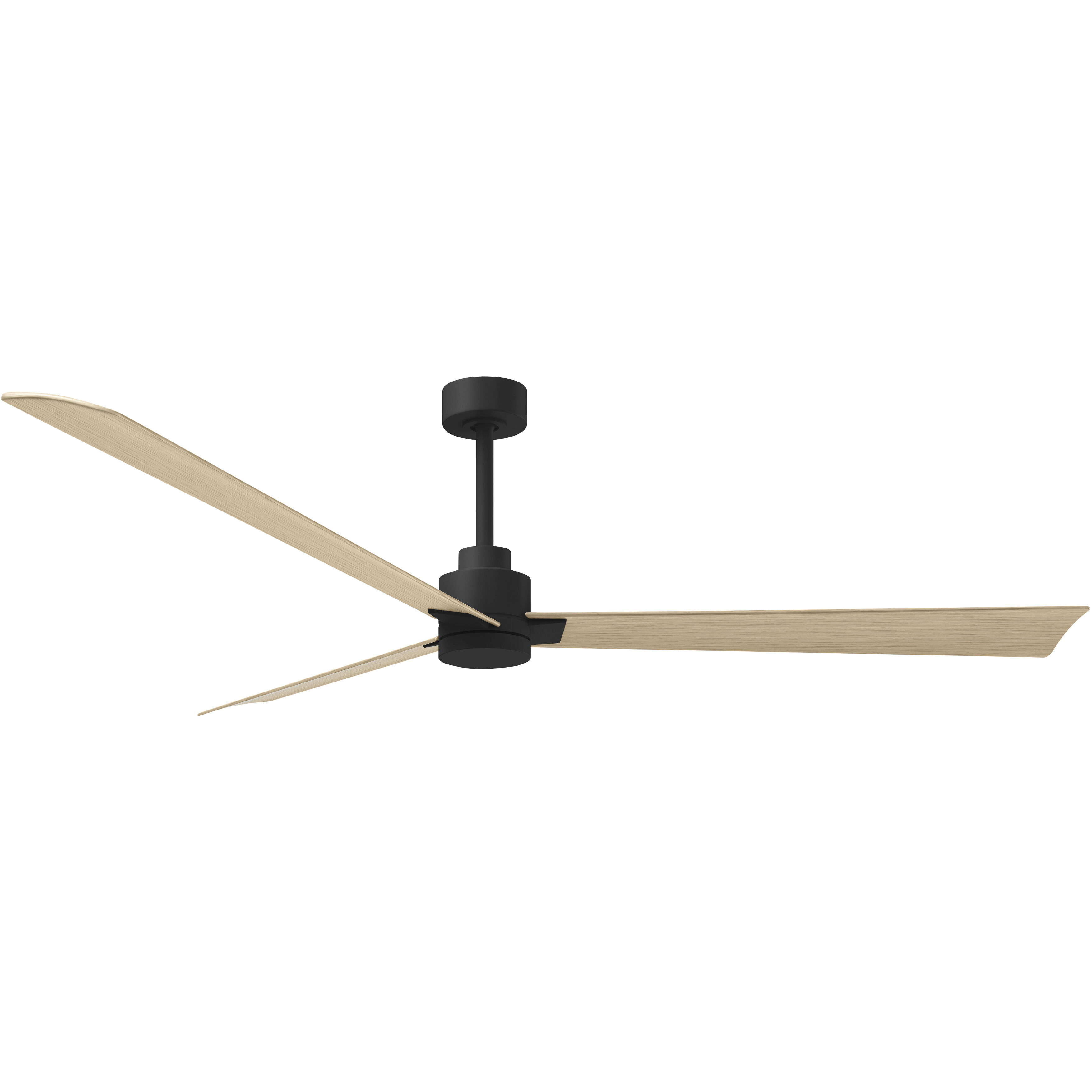 Atlas Alessandra 72 inch Matte Black with Light Maple Tone Blades Ceiling Fan