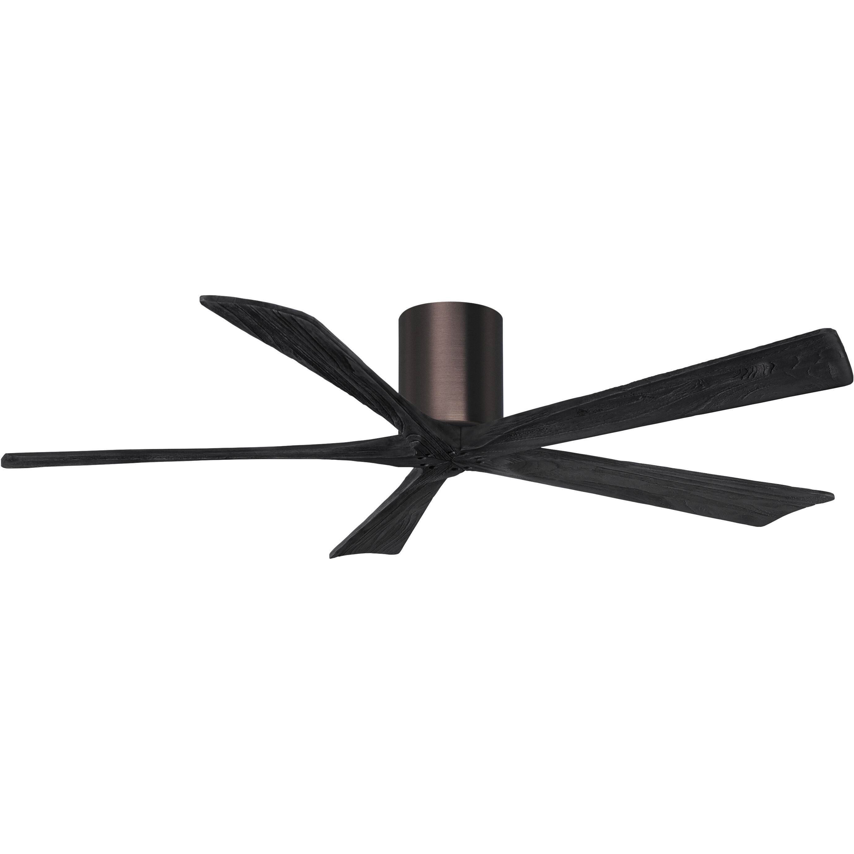Atlas Irene-5H 60 inch Brushed Bronze with Matte Black Blades Flush Mount Paddle Fan, Flush Mounted