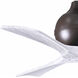 Atlas Irene-3 42 inch Textured Bronze with Matte White Blades Ceiling Fan, Atlas