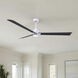 Atlas Alessandra - LK 72 inch Matte White with Matte Black Blades Transitional Ceiling Fan