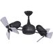 Atlas Dagny 38 inch Matte Black with Barnwood Tone Blades Ceiling Fan in Barn Wood