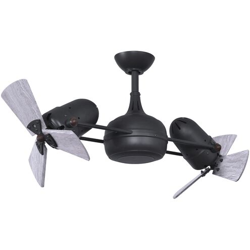 Atlas Dagny 38 inch Matte Black with Barnwood Tone Blades Ceiling Fan in Barn Wood