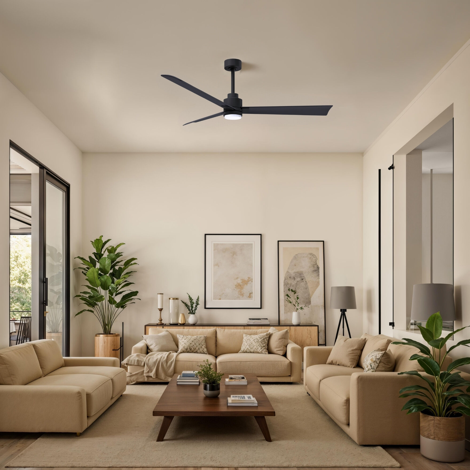Atlas Alessandra - LK 56 inch Matte Black Ceiling Fan