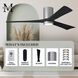 Atlas Irene-3HLK 42 inch Brushed Nickel with Matte Black Blades Ceiling Fan, Flush Mounted
