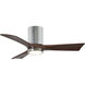 Atlas Irene-3HLK 42 inch Polished Chrome with Walnut Tone Blades Ceiling Mount Paddle Fan, Flush Mounted