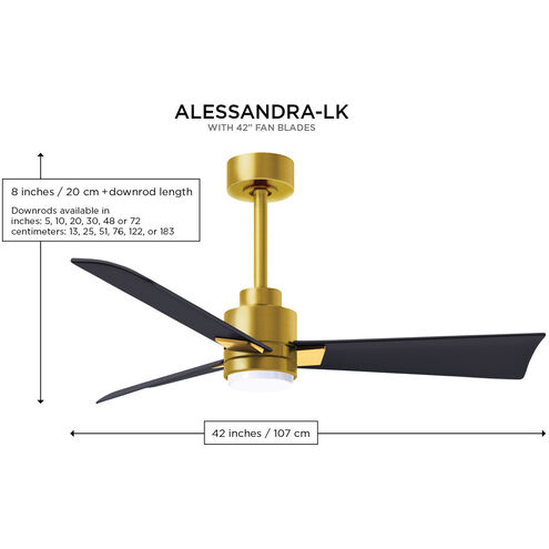 Atlas Alessandra-LK 42 inch Matte White with Barn Wood Blades Indoor/Outdoor Ceiling Fan