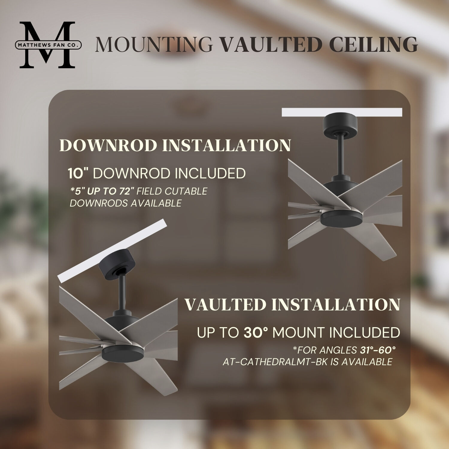 Atlas Ariella 64 inch Matte Black with Brushed Nickel Blades Ceiling Fan