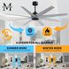 Atlas Ariella 64 inch Matte Black with Barn Wood Tone Blades Ceiling Fan