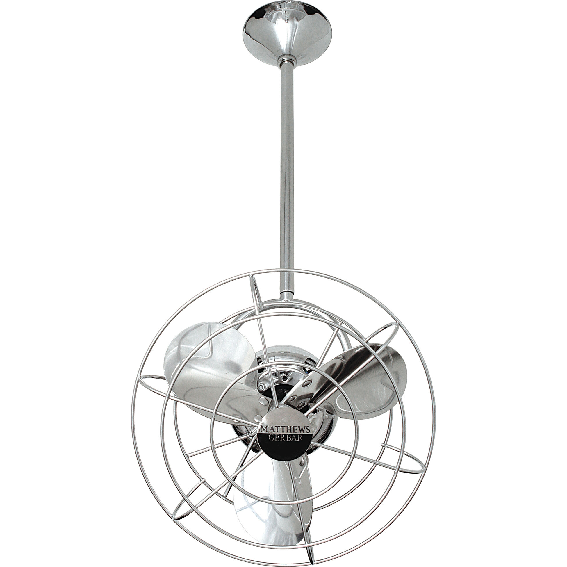 Matthews-Gerbar Bianca Direcional 13 inch Polished Chrome Directional Ceiling Fan, Matthews-Gerbar