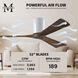 Atlas Irene-3H 52 inch Gloss White with Walnut Tone Blades Ceiling Mount Paddle Fan, Flush Mounted