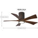 Atlas Irene-5HLK 42 inch Walnut Tone with Barnwood Tone Blades Ceiling Mount Paddle Fan in Barn Wood, Flush Mounted