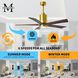 Atlas Patricia-5 52 inch Brushed Brass with Walnut Tone Blades Ceiling Fan