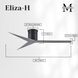 Atlas Eliza-H 56 inch Matte Black with Brushed Nickel Blades Flush Mount Ceiling Fan, Atlas